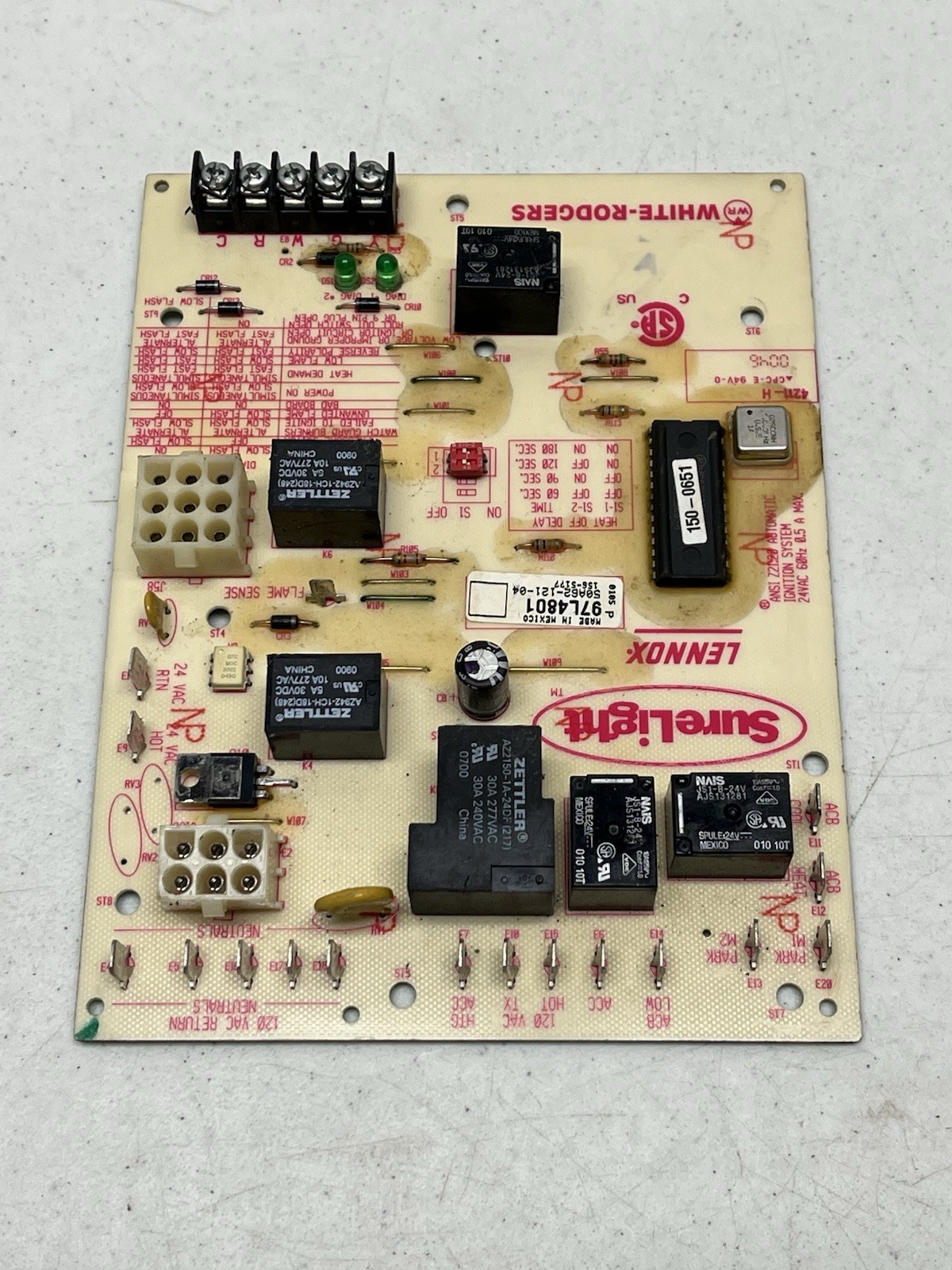 Lennox 97L4801 Furnace Control Board 50A62-121-04 30 Day Warranty
