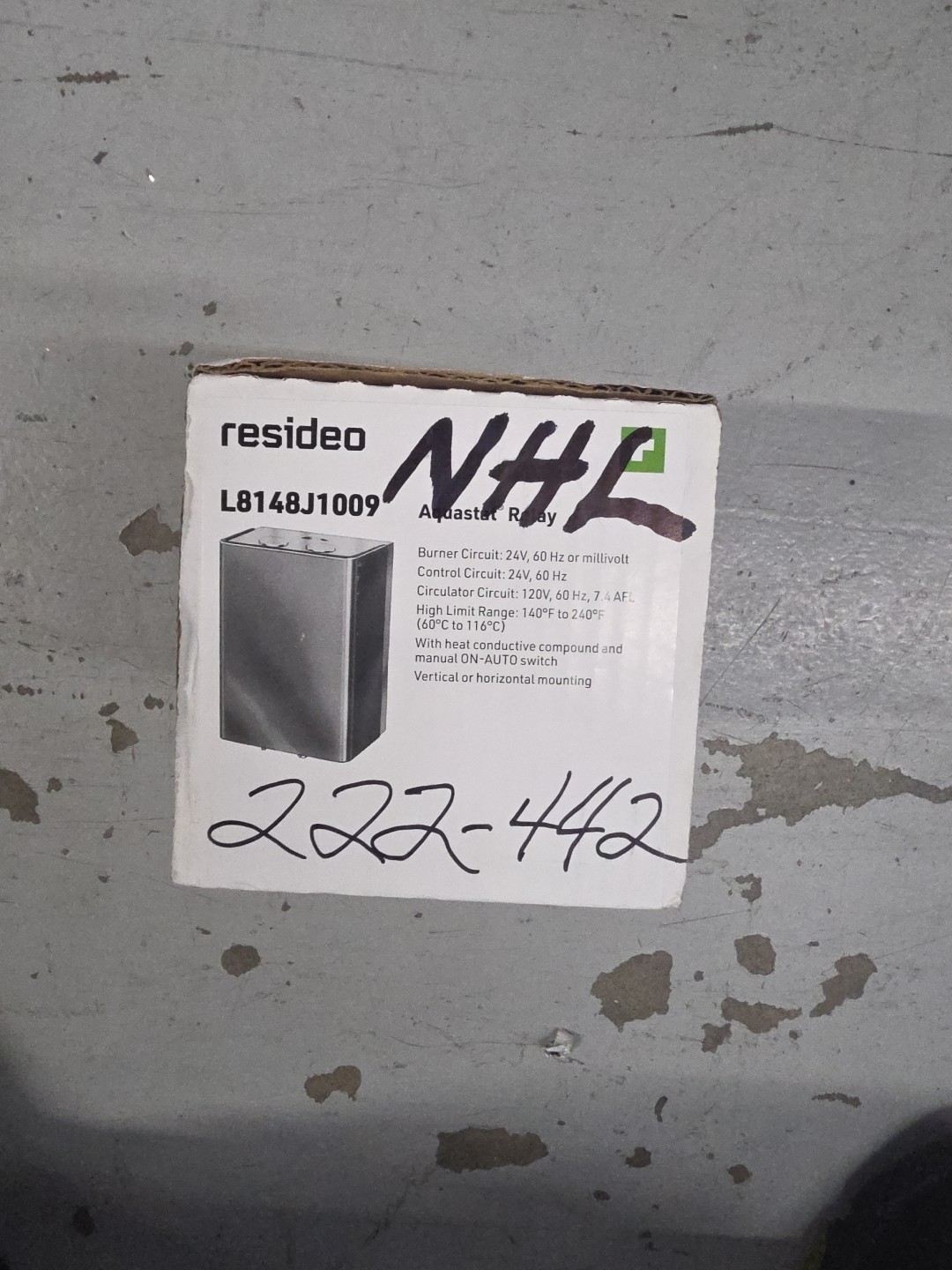 Honeywell/Resideo L8148J1009 Aquastat Relay