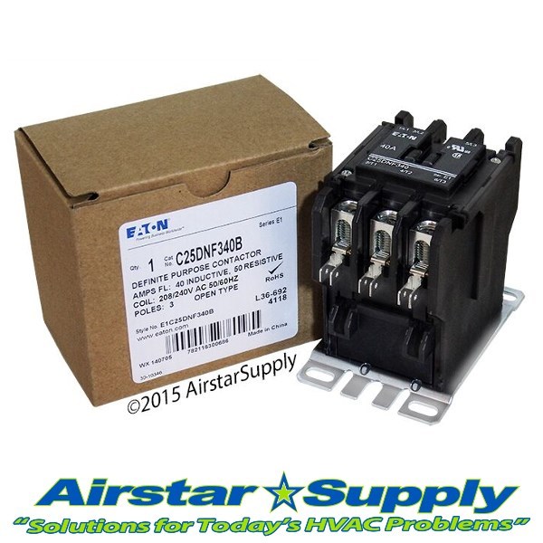 C25DNF340B Eaton / Cutler Hammer Contactor – 40 Amp 3 Pole 208/240V Coil