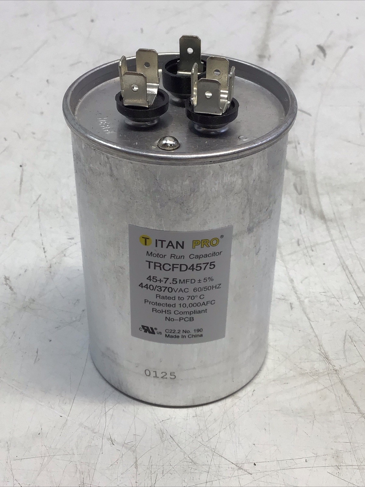 Titan Pro TRCFD4575 HVAC Round Dual Motor Run Capacitor 45/7.5 MFD/UF440/370