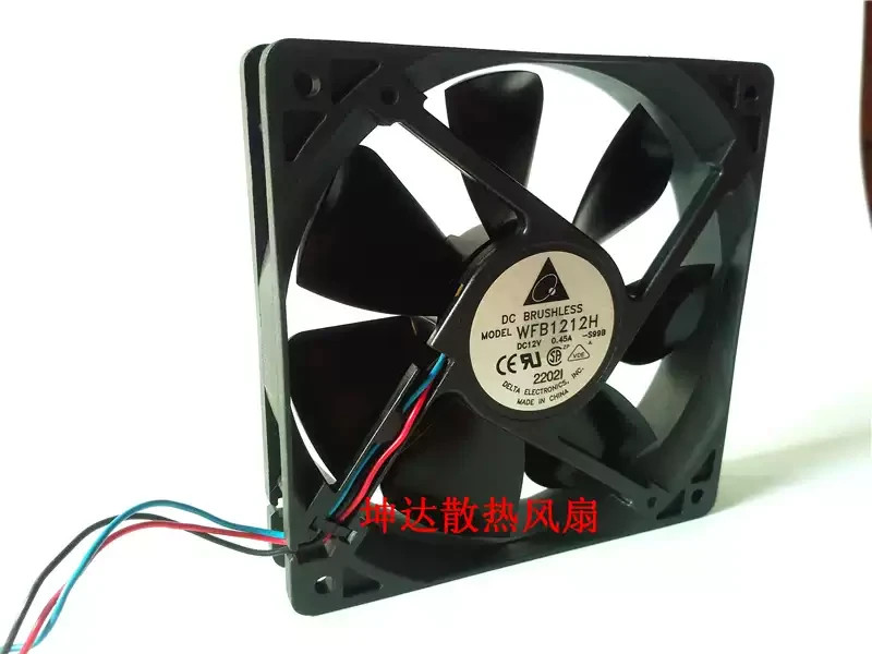 1PCS Delta WFB1212H 12V 0.45A 12CM 3-pin Dual-Ball Bearing Cooling Fan