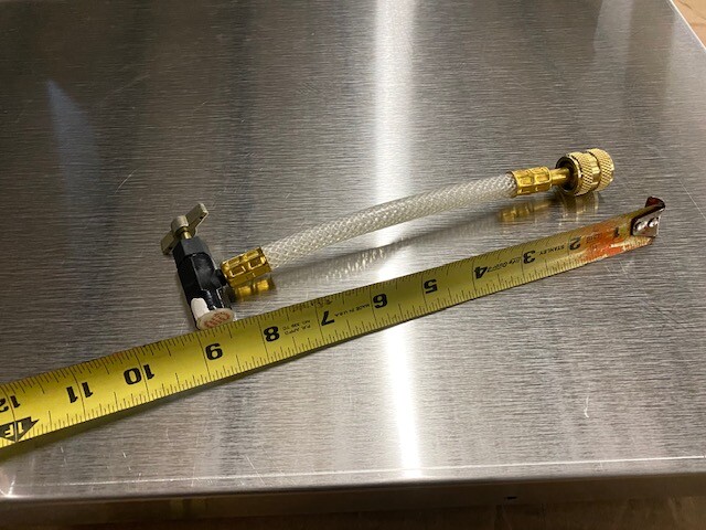 Piercing Valve and Clear Hose for A/C Easy Seal and Easy Dry