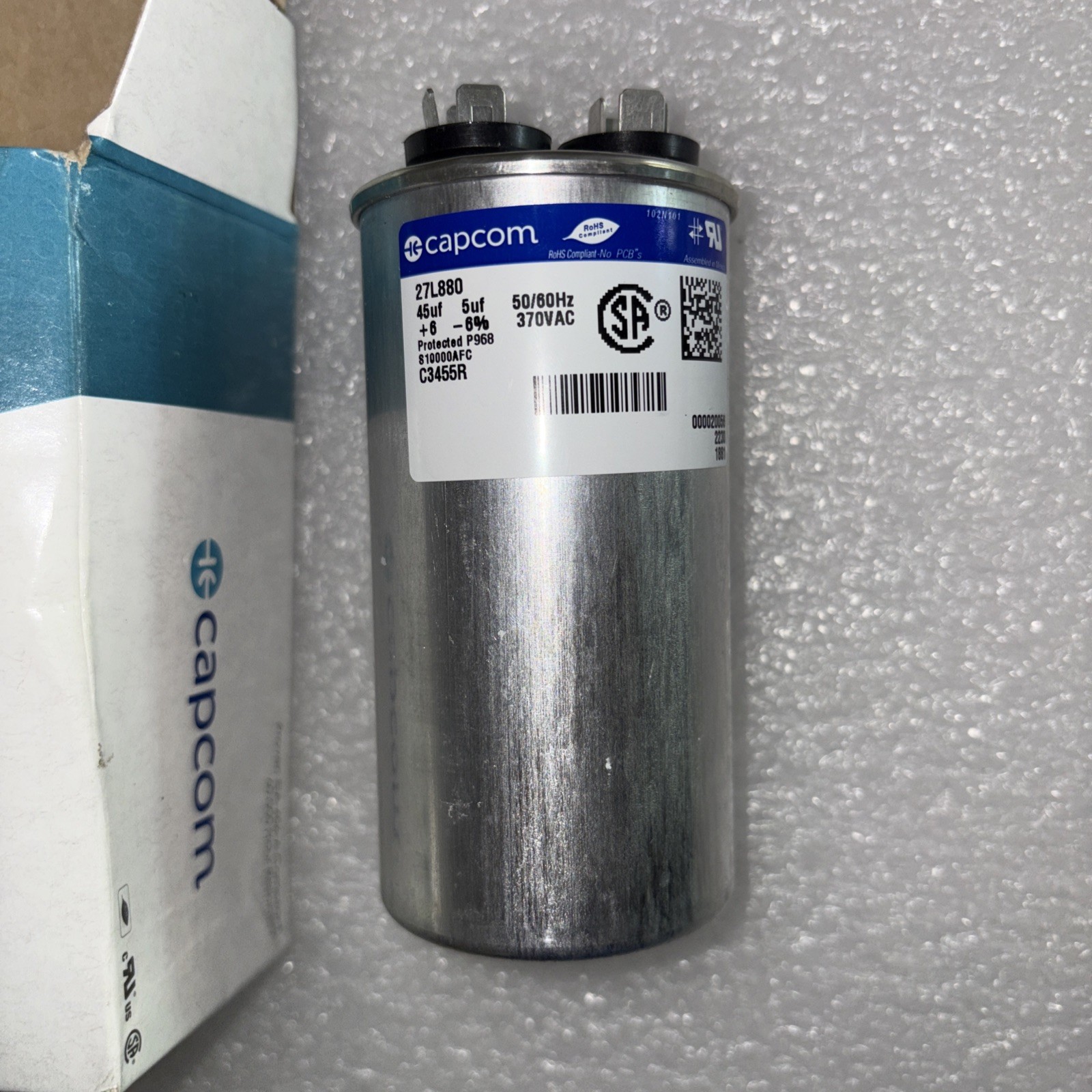 Capcom c3455r GE Round Capacitor 45 5 uf MFD