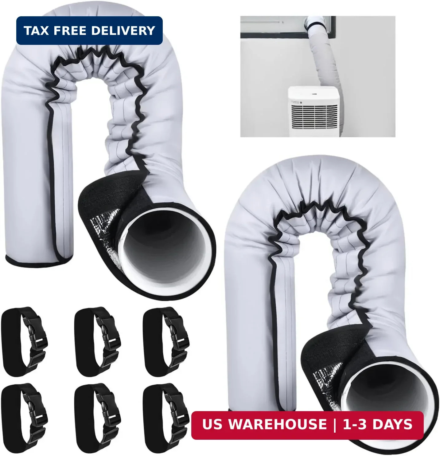 YoleShy 2 Pack Portable AC Hose Insulation Sleeve Thick Portable Air Conditioner
