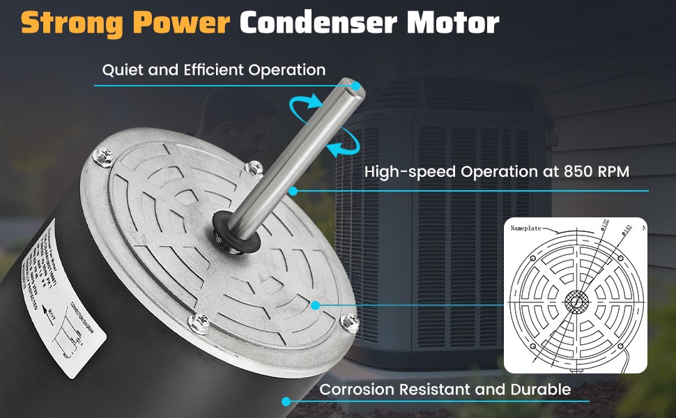 MOT18687 Condenser Fan Motor 1/6 HP for Trane/American Standard Air Conditioner