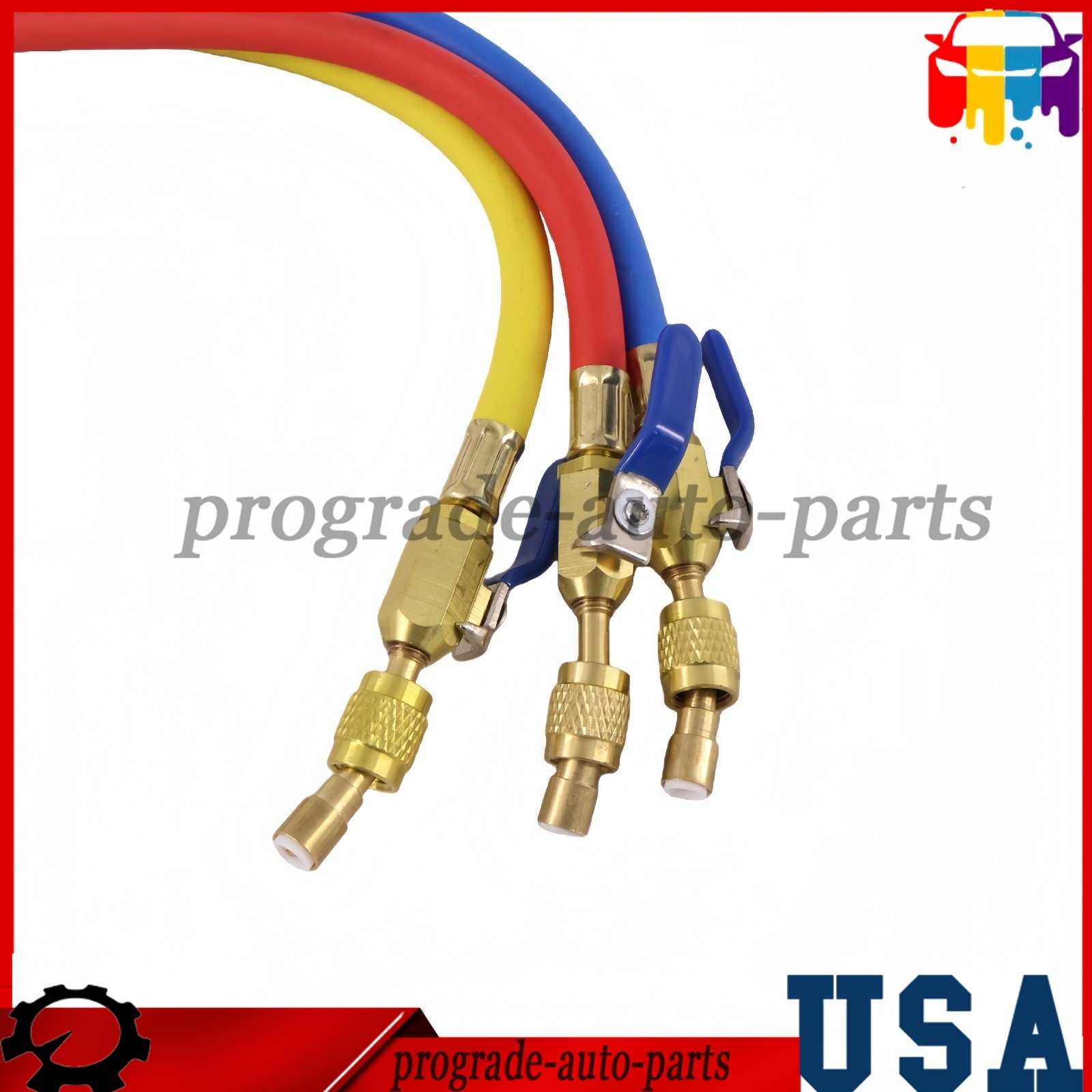 For Plus II 72″ Charging Hose Set 1/4″ Compact Ball Valve 3 Pack US STOCK