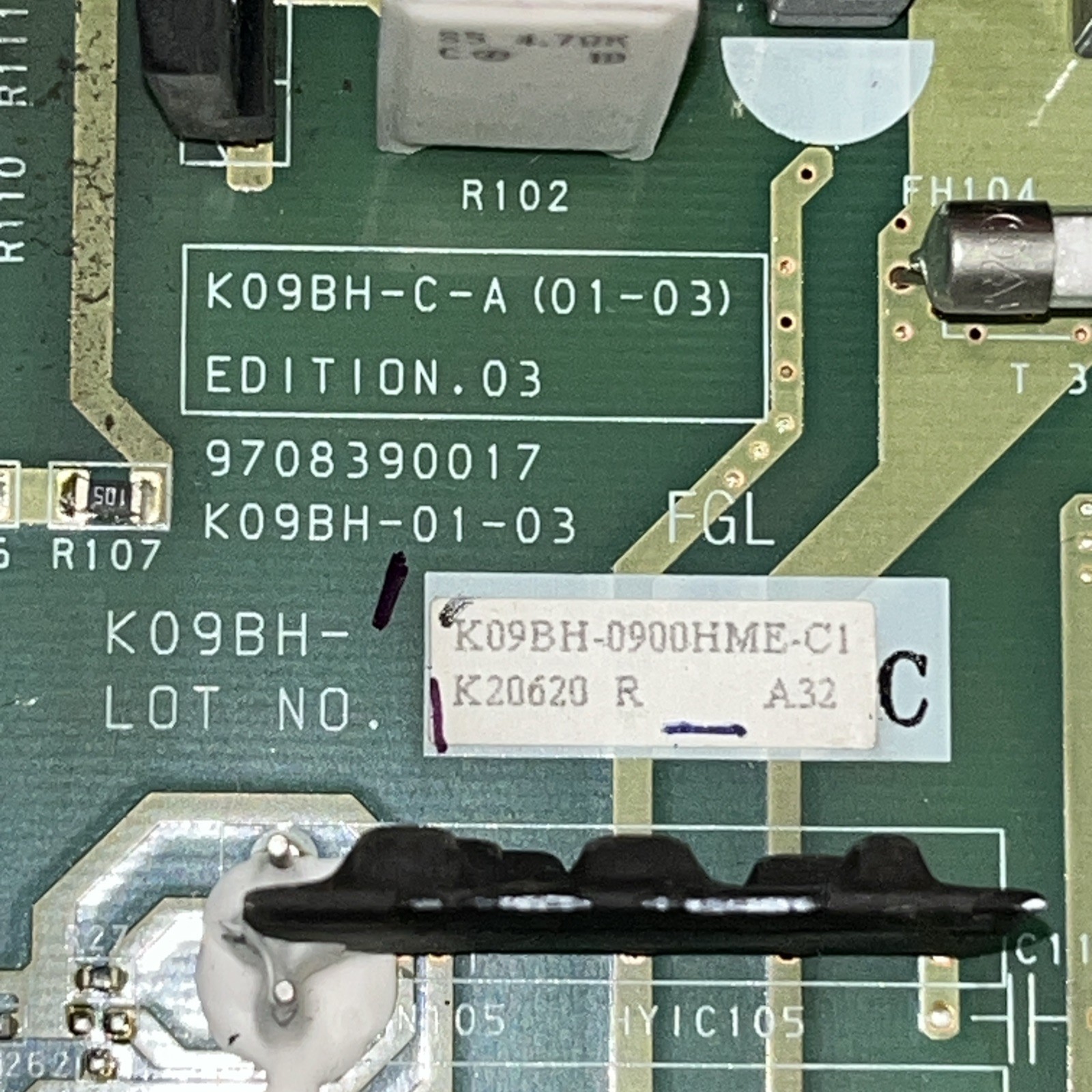 FUJITSU Mini Split Head K09BH-0900HME-C1 CONTROL PCB K09BH-01-03 9708390017