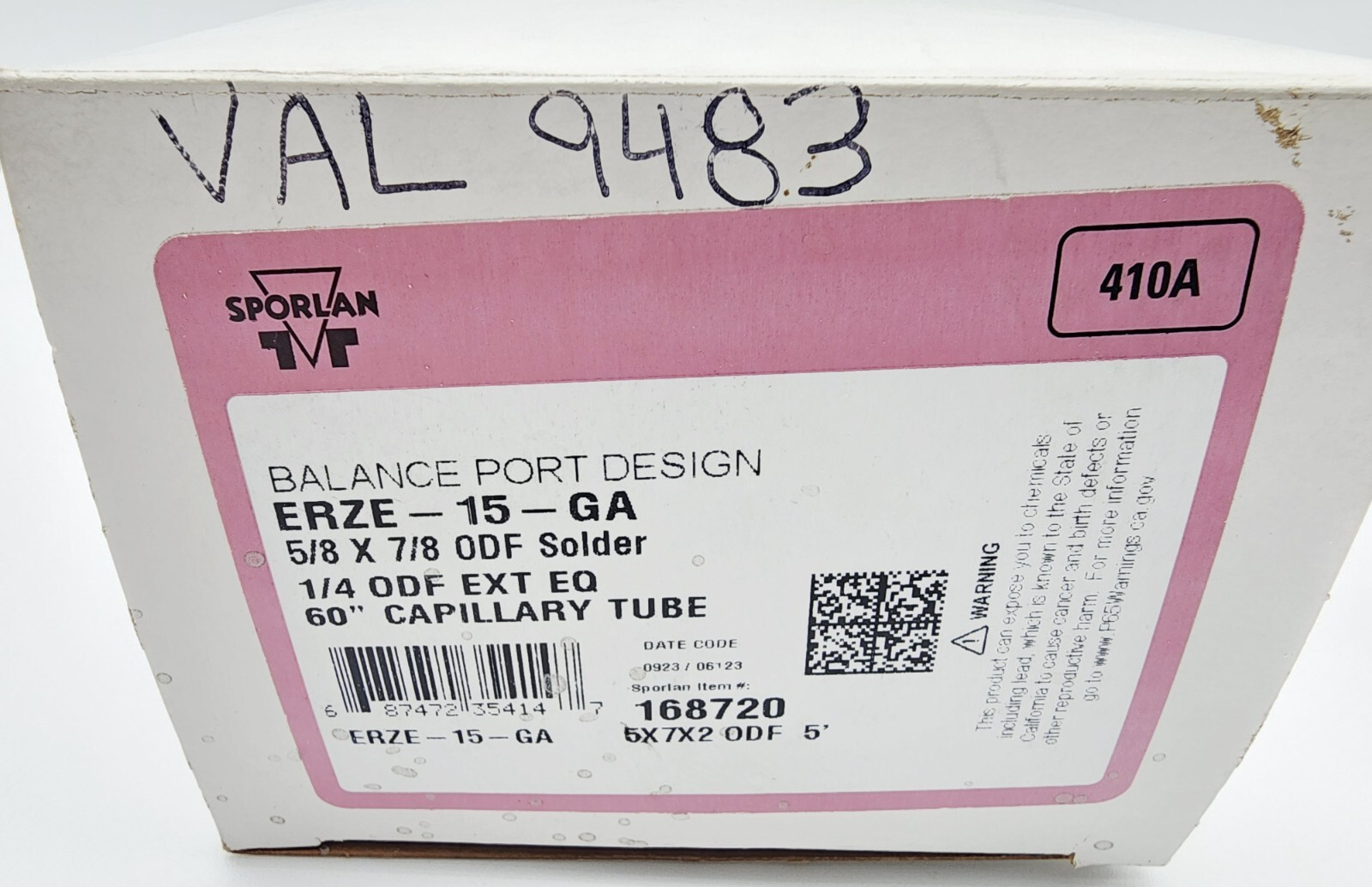 Sporlan 168720 Thermostatic Expansion Valve ERZE-15-GA 5/8×7/8 Inch