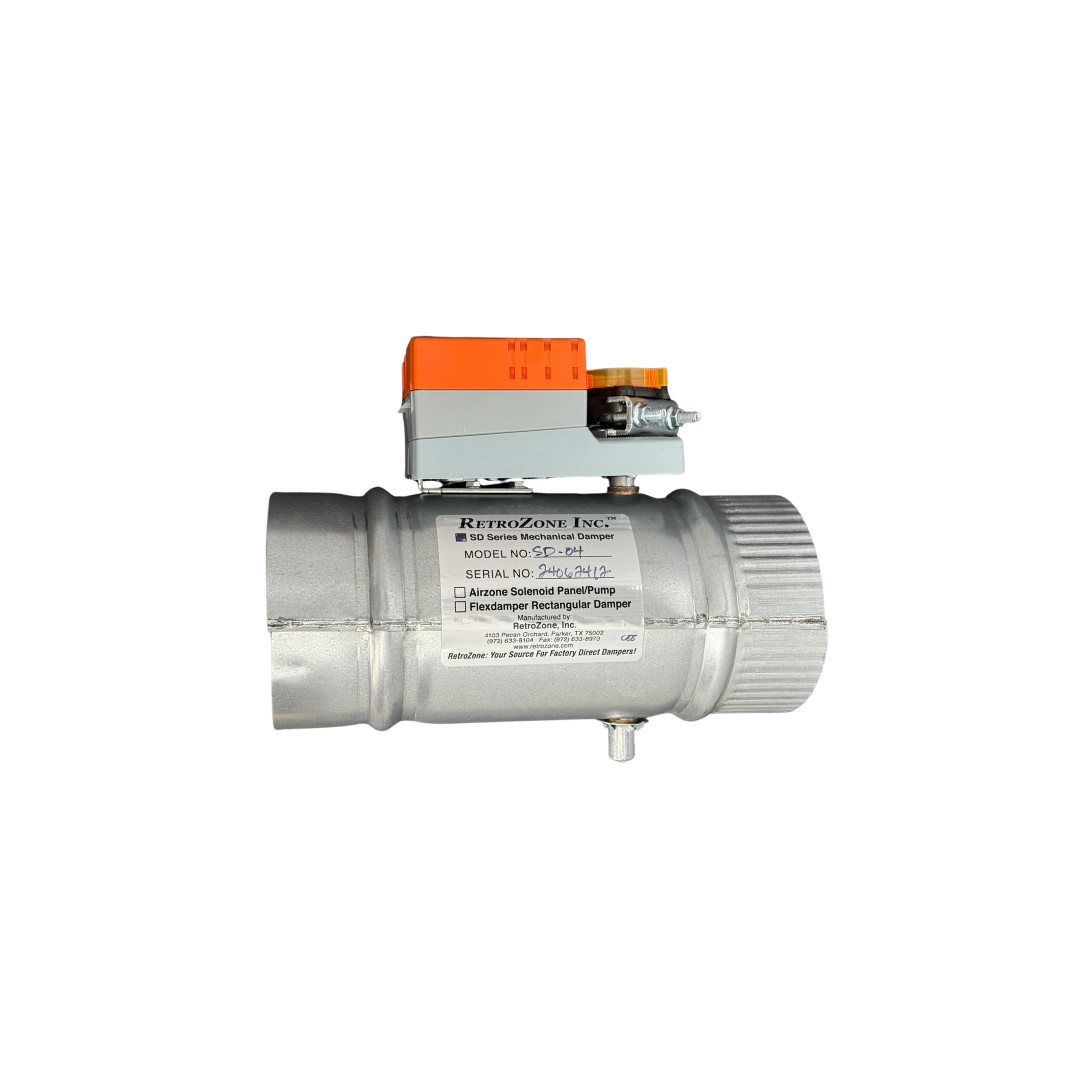 SD 4″ Belimo 3 wire Motorized 24v round zone control damper