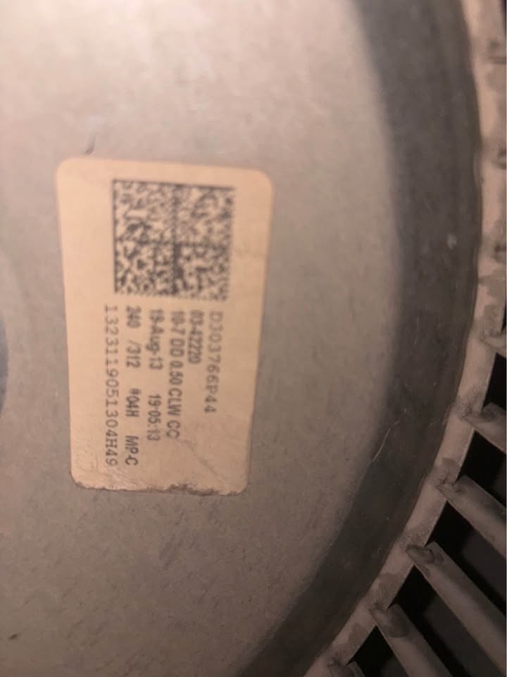 Trane furnace blower motor and fan