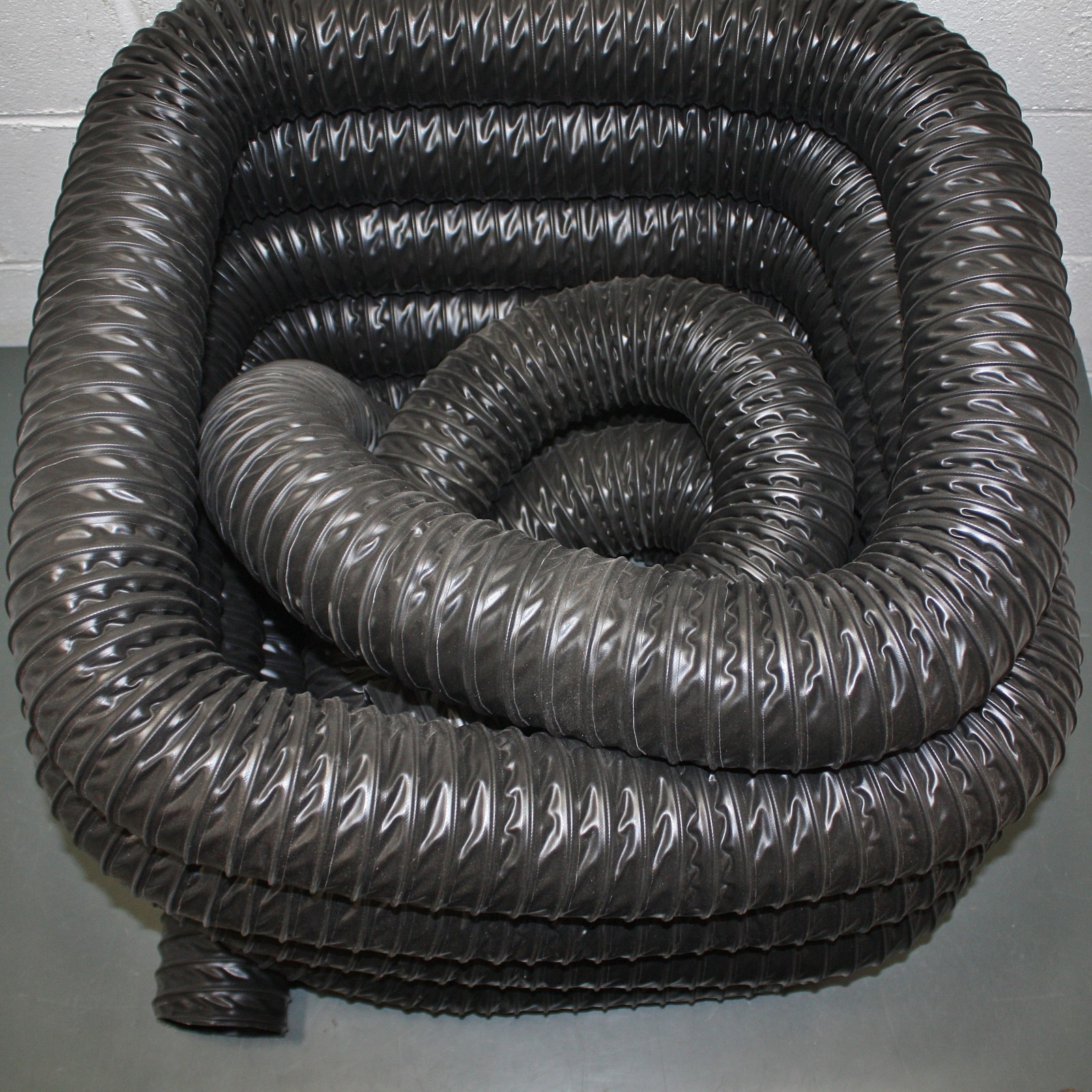Flexaust Duct Hose 8351040050, 4″ ID x 50ft, Black TPE, Steel Wire Reinforced
