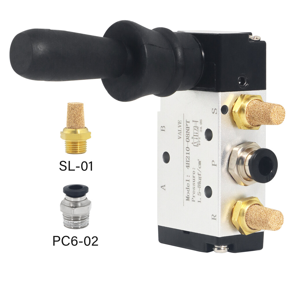 1/4″NPT 5 Way 3 Position Air Hand Lever Operated Valve Pneumatic Solenoid Valve