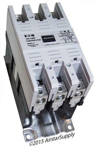 120 Amp Contactor C25HNE3120A Eaton / Cutler Hammer 3 Pole 120 V Volt Coil