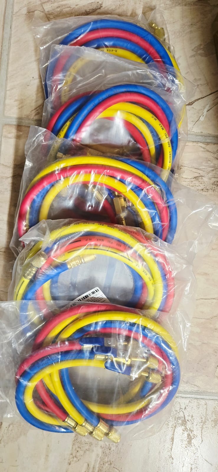 Yellow Jacket 29986 Plus II 1/4″ Charging Hose Set 72″ Compact Ball (Pack of 3)