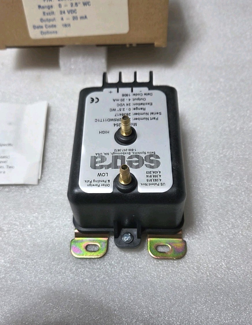 Setra 26412R5WD11T1C 264 Series 0-2.5″ WC Differential Pressure Transducer N£W