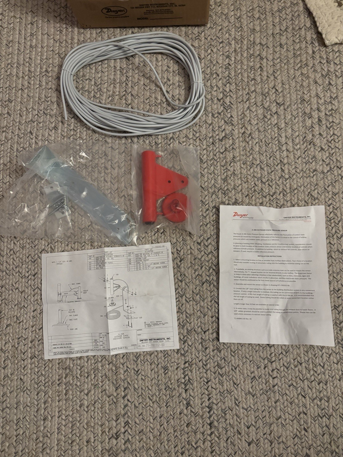 Dwyer A-306-K Outdoor Air Static Pressure Kit New In Box