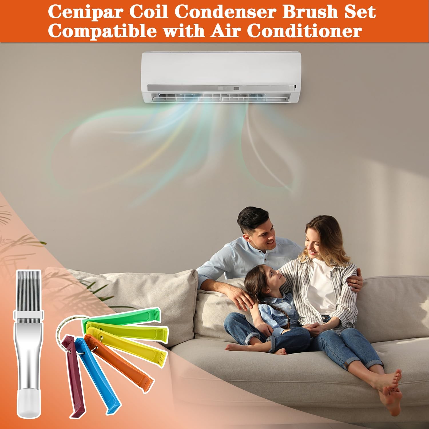 Cenipar 2PCS Air Conditioner Condenser Fin 2 Pack, Silver Red Green Yellow