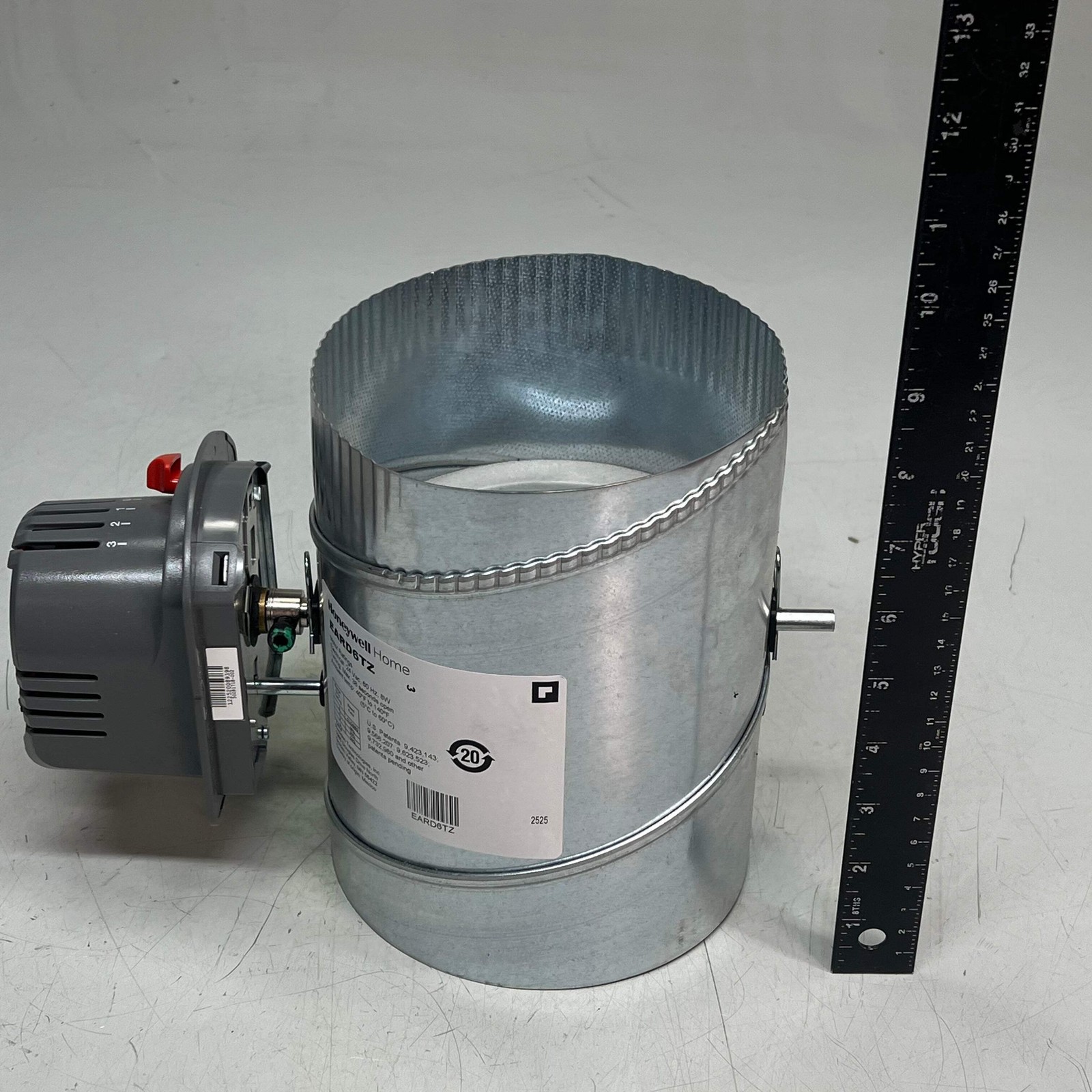 HONEYWELL Steel TrueZONE Motorized Fresh Air Damper 6″ 24V Chrome EARD6TZ