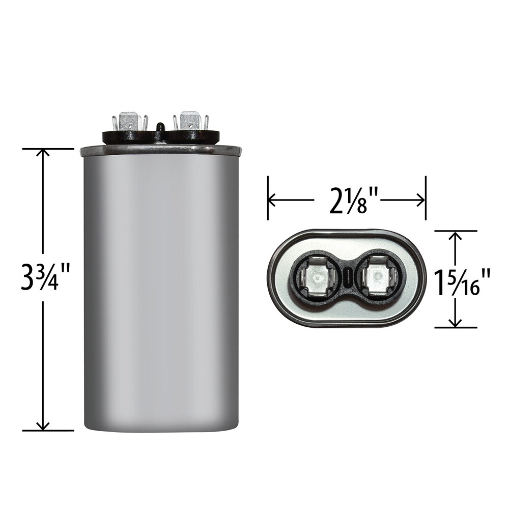 USA 15 uF Oval Motor Run Capacitor 15 MFD 370 Volt AC VAC 50/60Hz HVAC