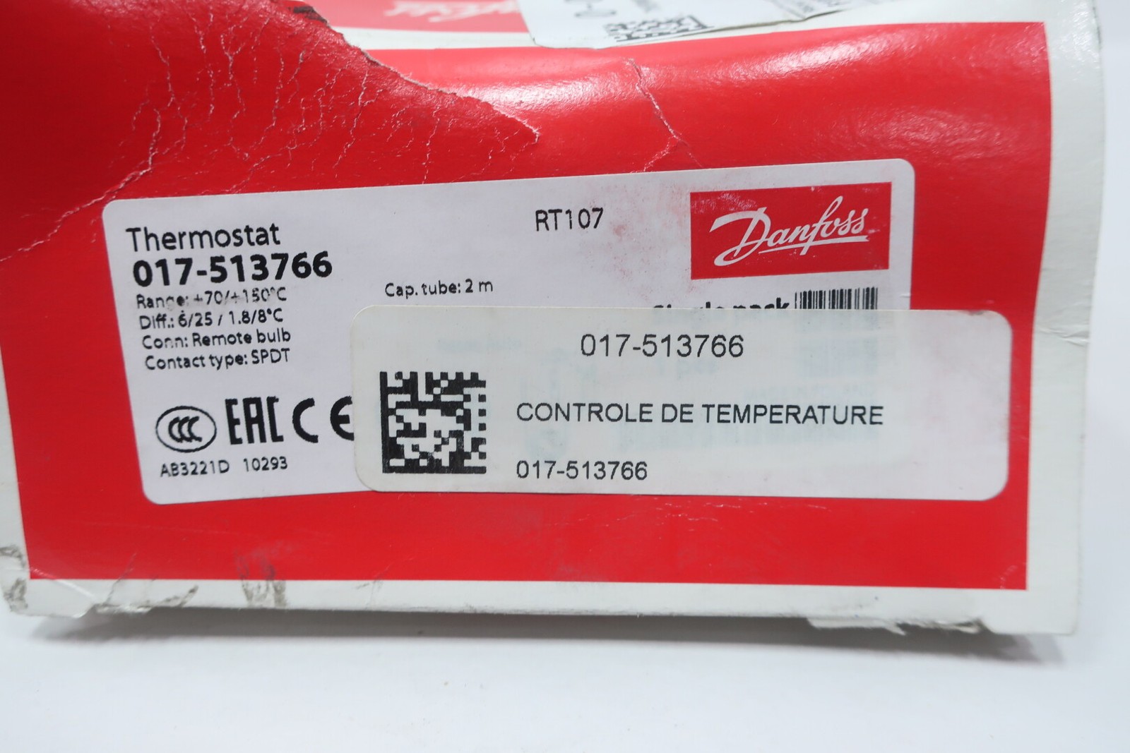 Danfoss 017-513766 Rt107 Thermostat 400v-ac 70-150c