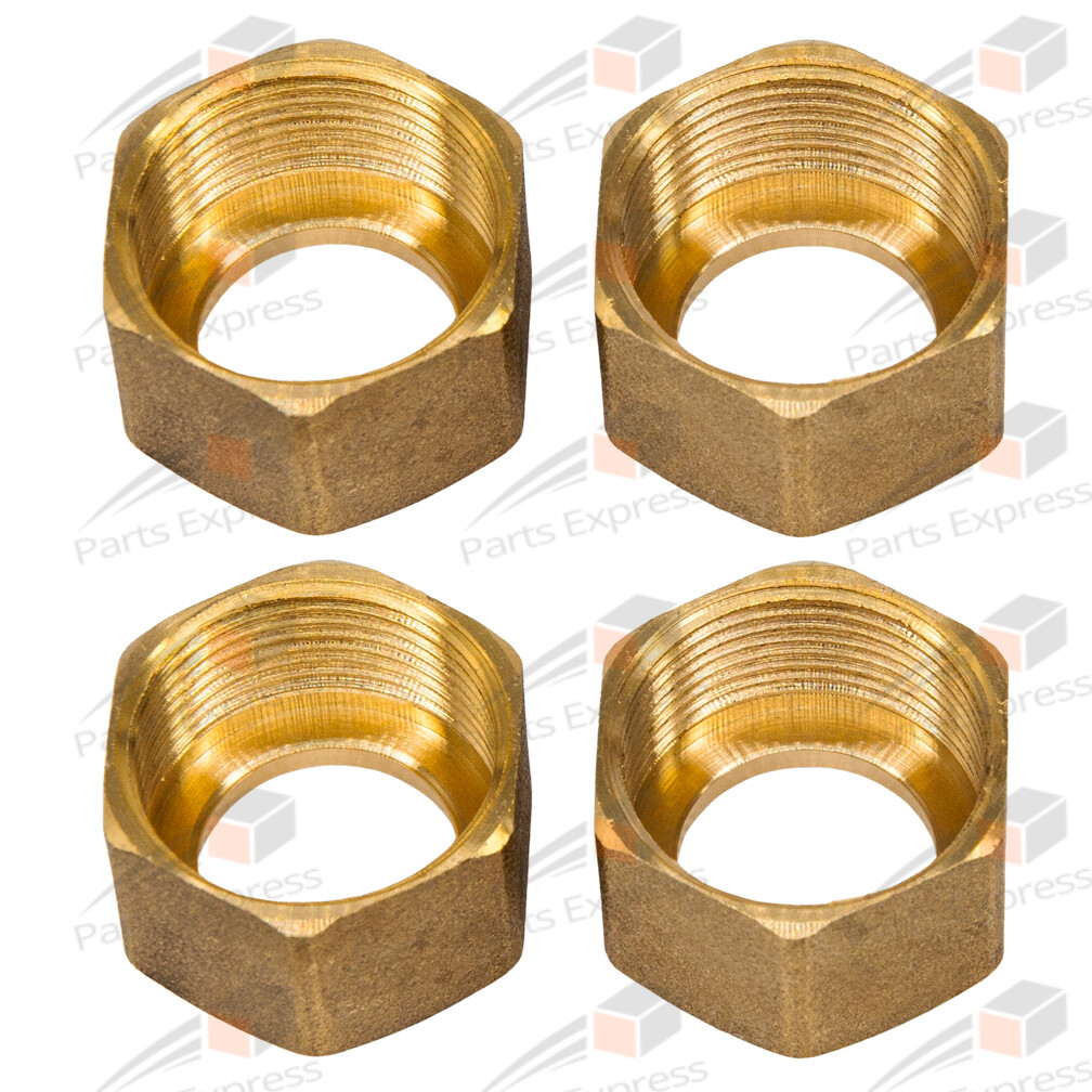 BRASS GAUGE GLASS NUT for 3/4″ NPT WATER GAUGE VALVE & 3/4″OD SIGHT GLASS (4-PK)