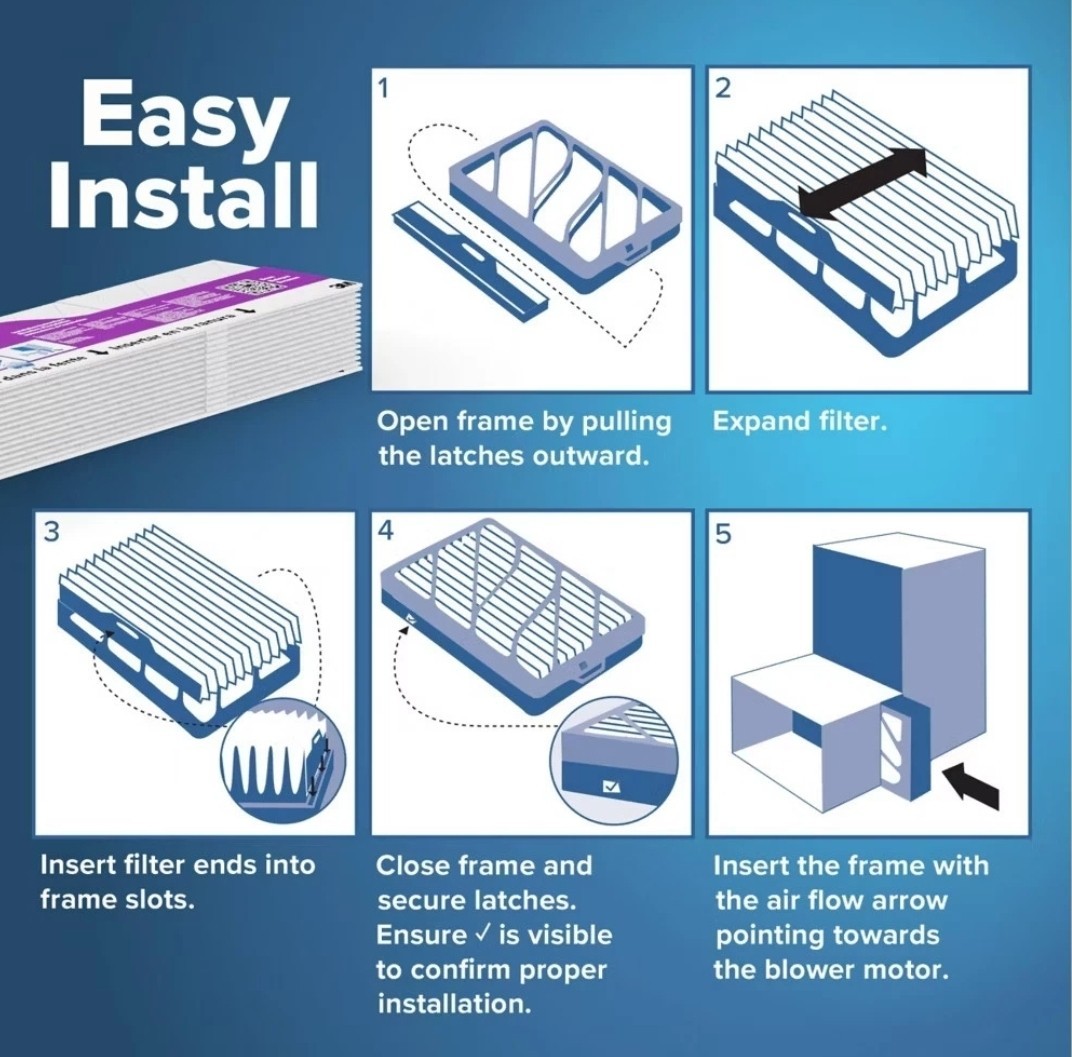 2 Pack of Filtrete 16x25x4 Refillable Air Filter replacement, MPR 1550, MERV