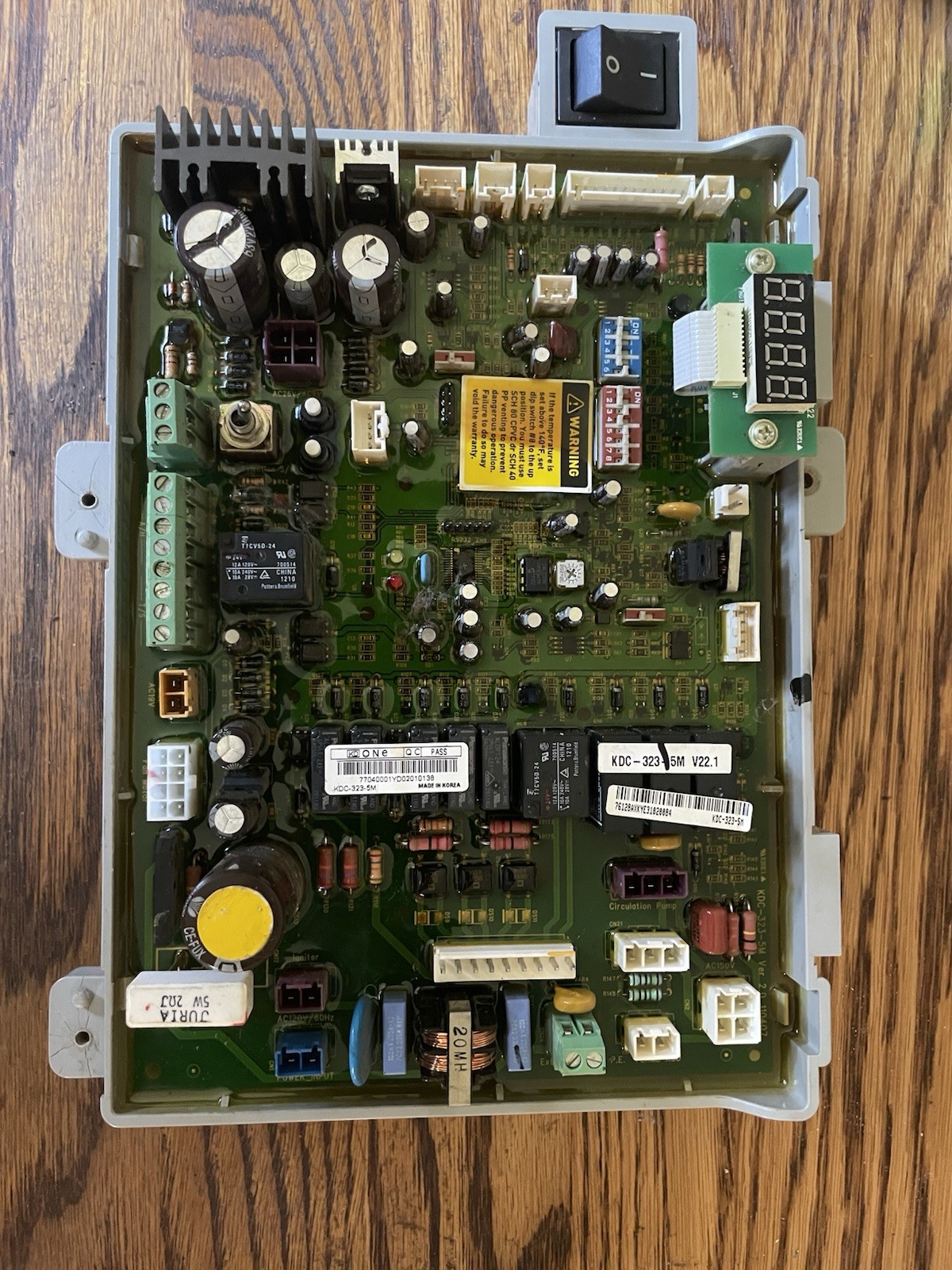 Navien #30000181A, KDC-323-5M V22.1 Primary PCB Control Board. Used, Good