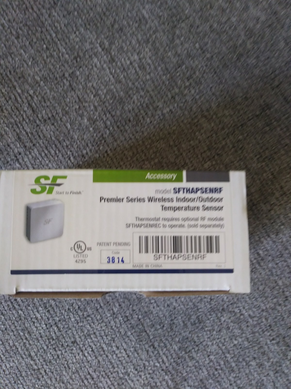 START TO FINISH. INDOOR/ OUTDOOR SENSOR SFTHAPSENRF WIRELESS NEW