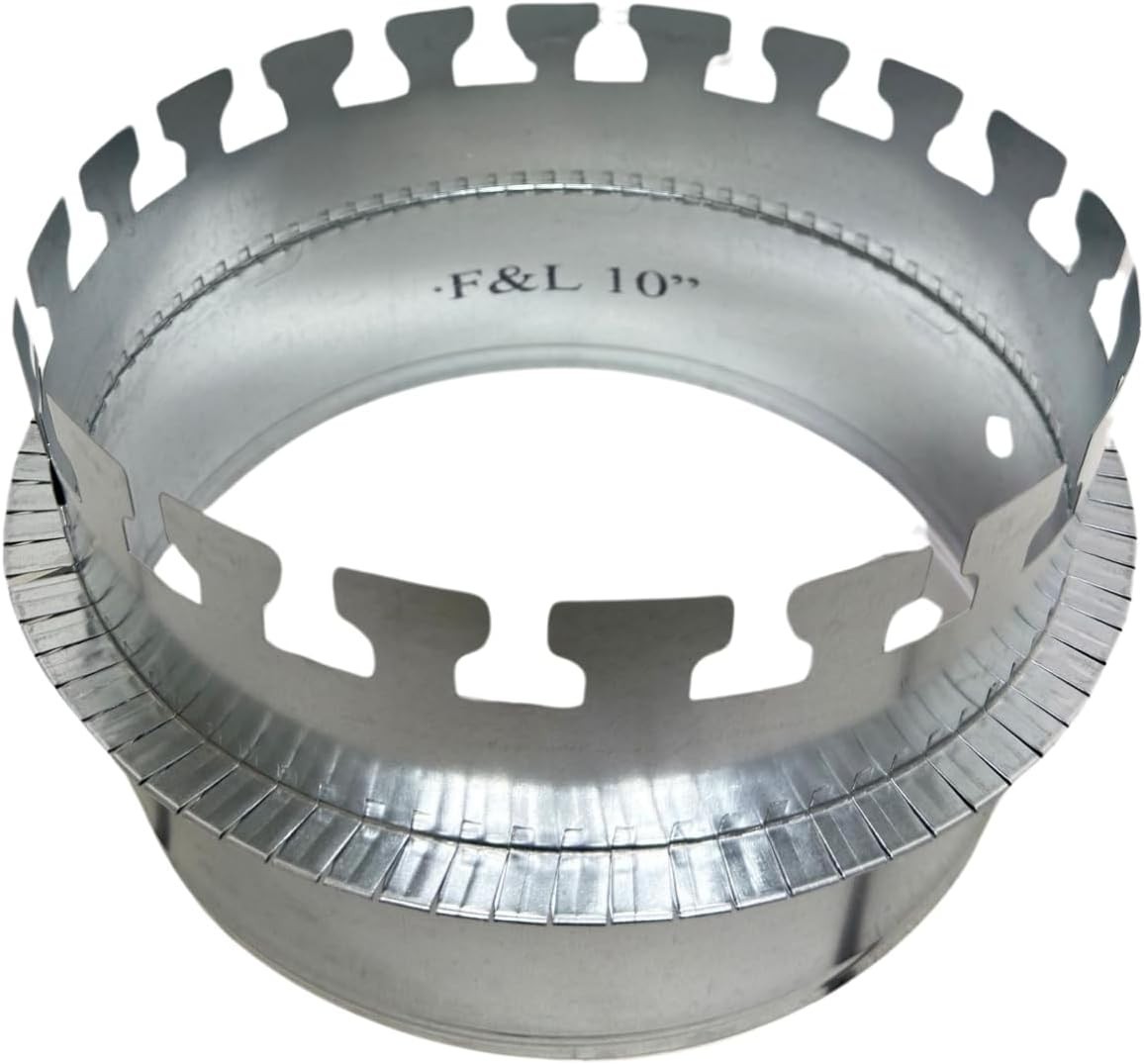 10″ Duct Board Collar – 28 Gauge Galvanized Steel, Snap-Together Design