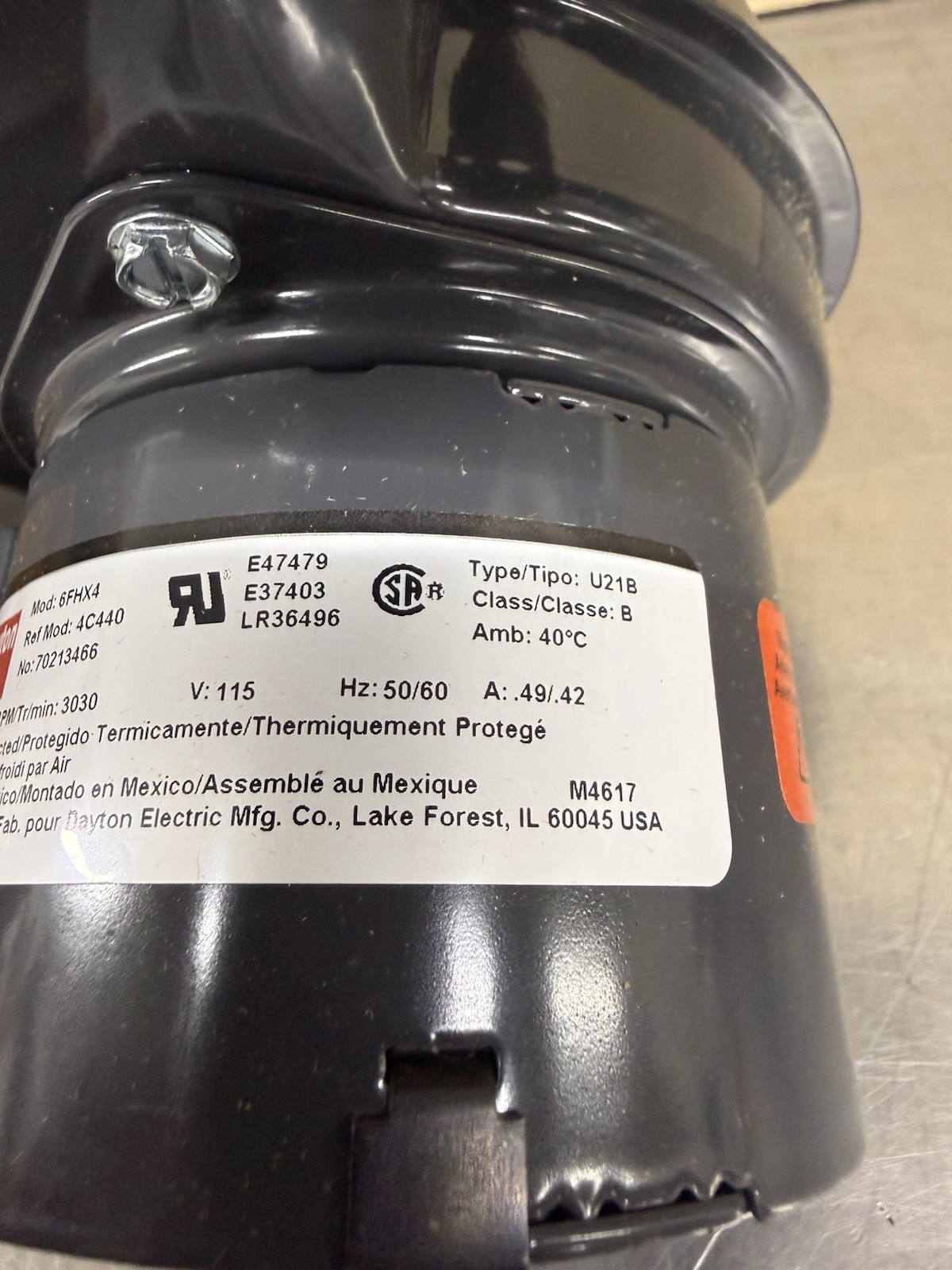 Dayton 6FHX4 Shaded Pole Blower Ref Model 4C440 New Made In USA
