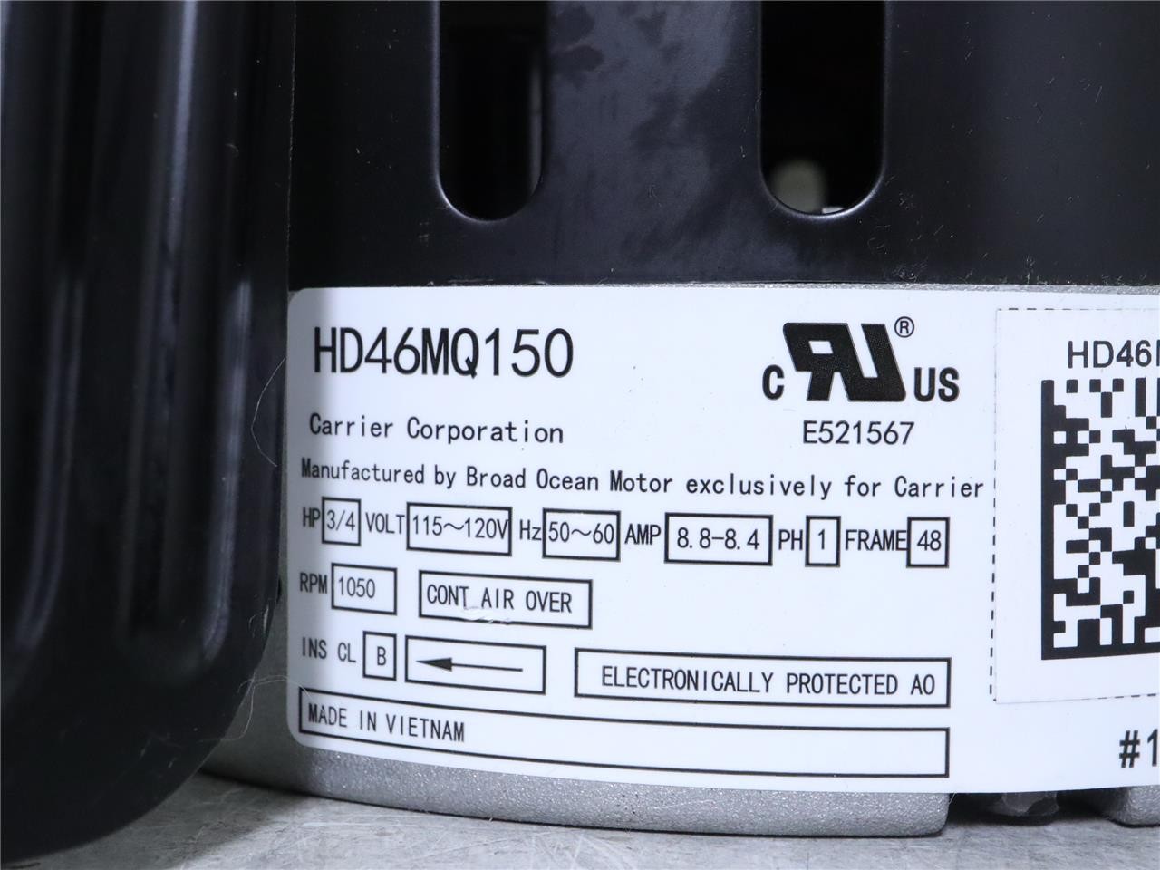 Broad- Ocean CARRIER HD46MQ150 Blower Motor ECM 3/4HP 115-120V 1050RPM K00210076