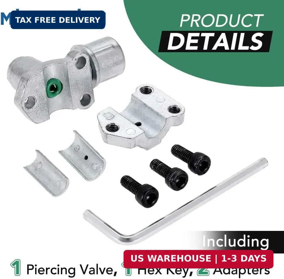 4PCS BPV-31 Bullet Piercing Valve Kit, Adjustable Line Tap Valve for Air Conditi