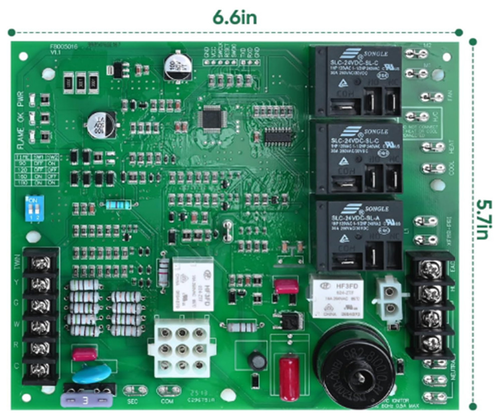 Furnace Control Board 62-24140-02 1028-928 24V/115V for Rheem/Protech Furnace
