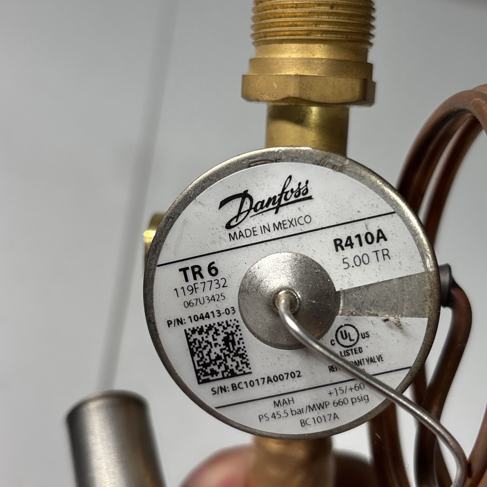 Danfoss TR6 Thermostatic Expansion Valve TXV R-410A 5 Ton 104413-03 Internal