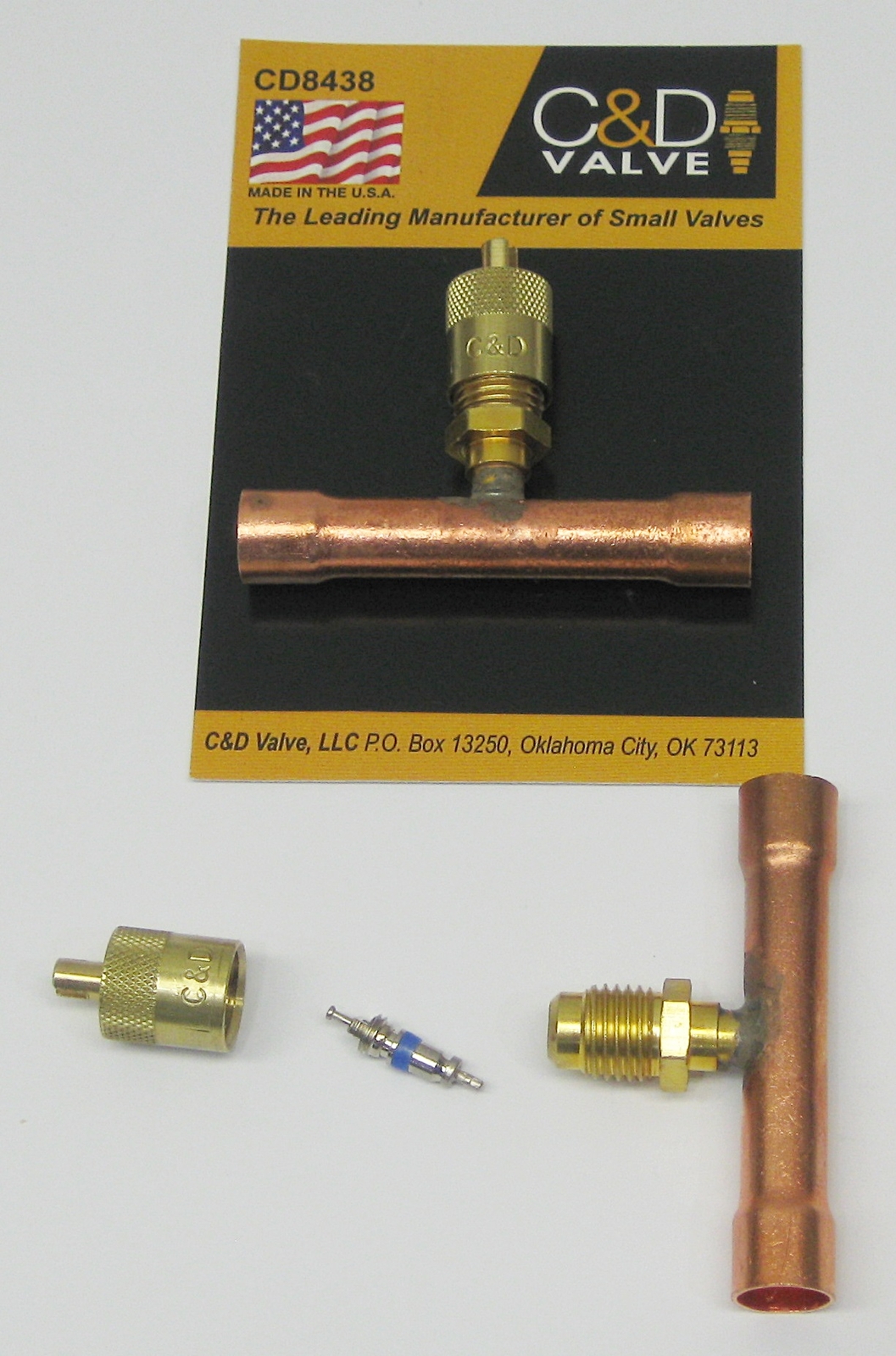 C&D Copper Access Tee Valve 3/8″ CD8438 Package of 2