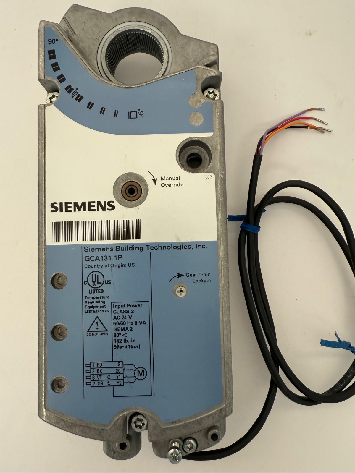 SIEMENS GCA131.1P OPENAIR ACTUATOR SR 24V 142IN LB 3P NEW OPEN BOX