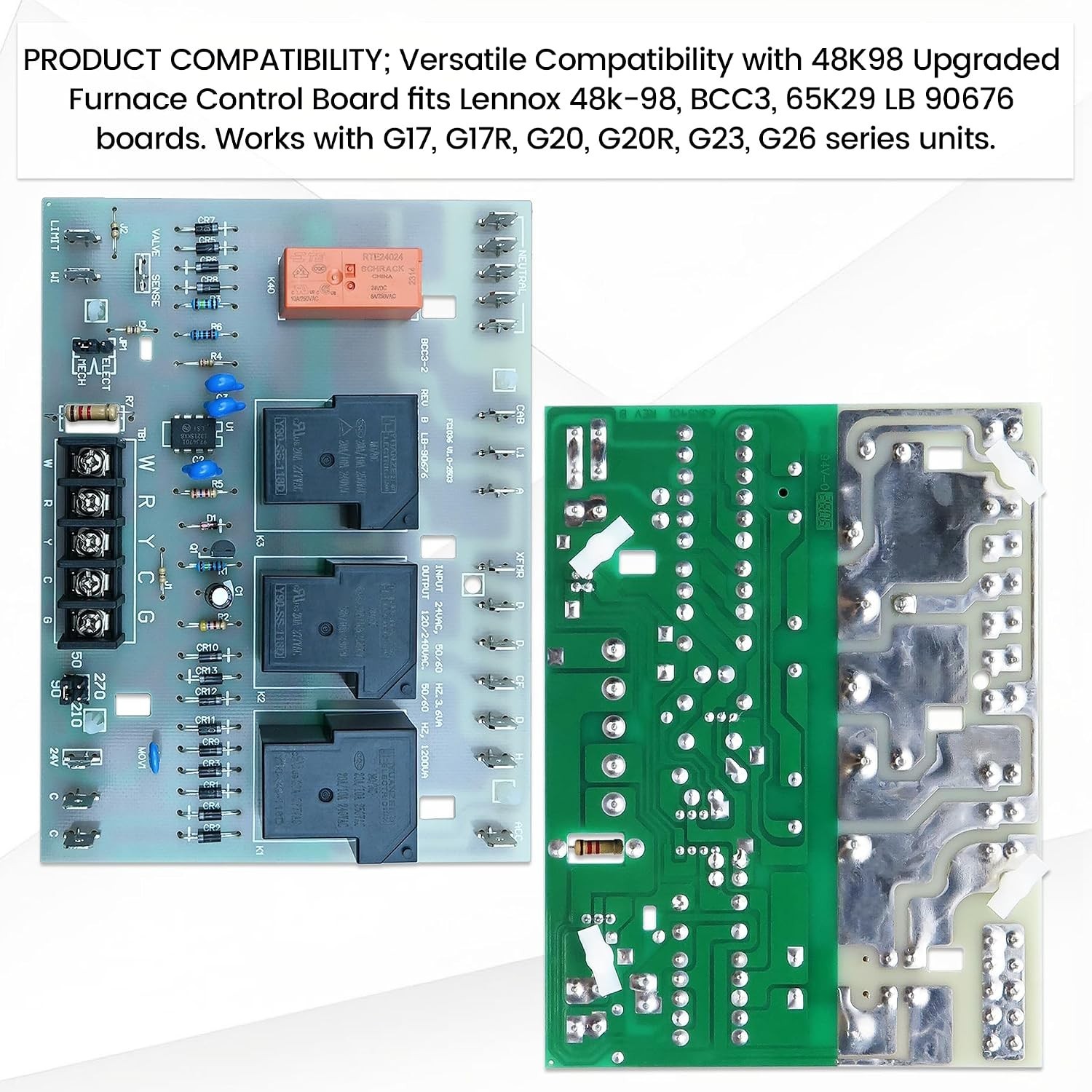 48K98 Upgraded Furnace Control Board Replaces Lennox BCC3 65K29 LB-90676