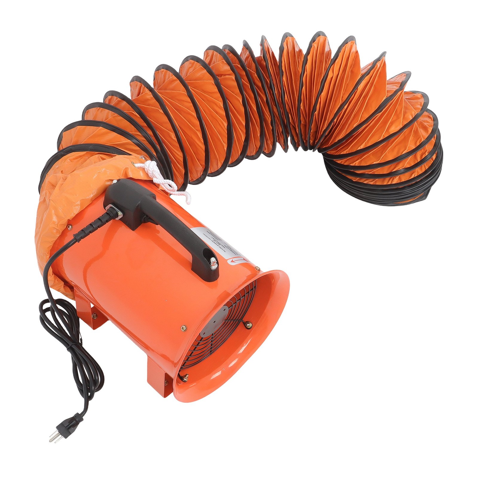 8 Inch Industrial Portable Blower Fan 16.4ft Duct Hose 180W 900CFM 3450RPM