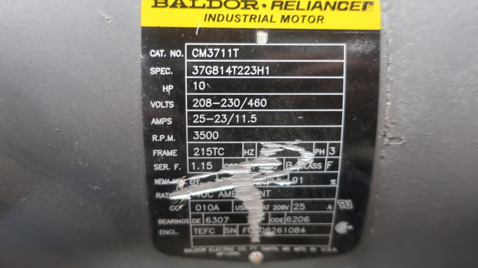 Cincinnati Fan PB-15A Cm3711t Centrifugal Blower 8in 3ph 10hp 208-230/460v-ac