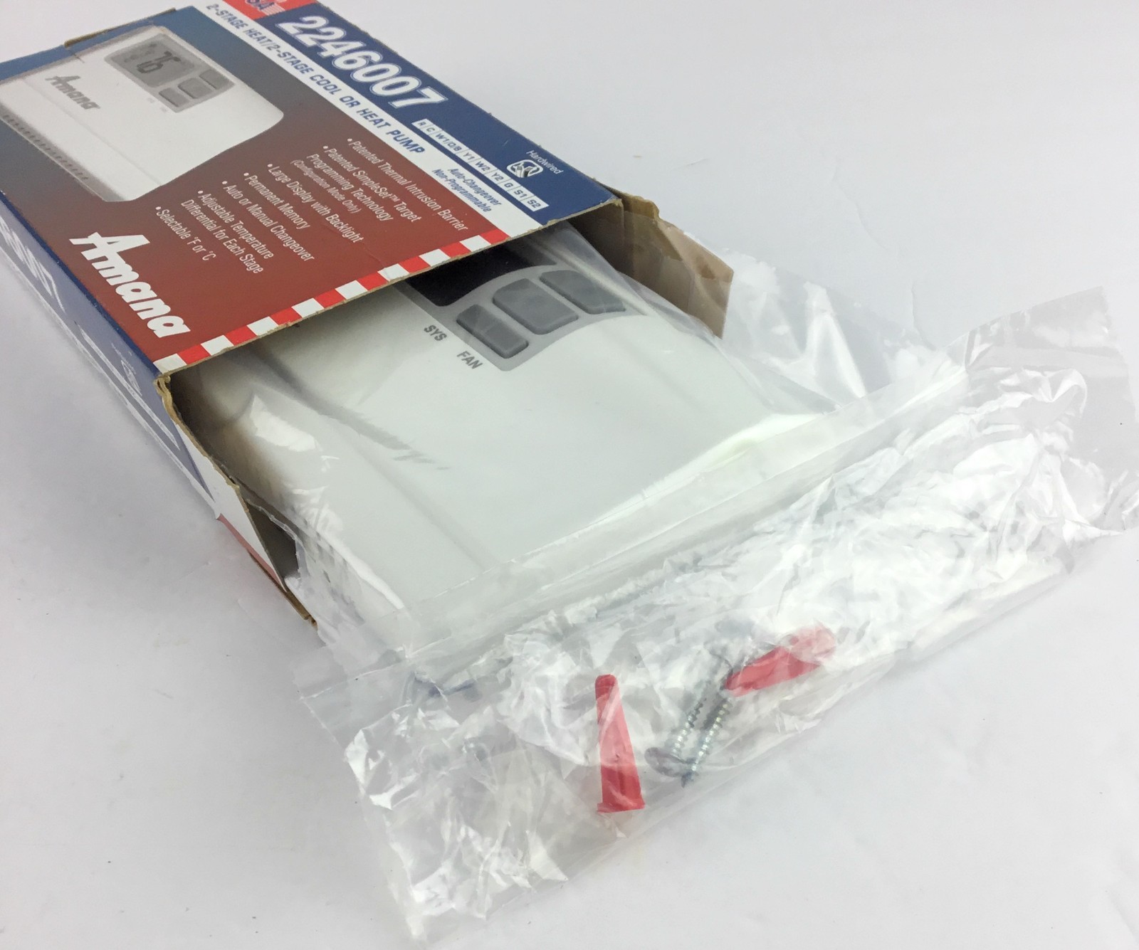 Amana 2246007 Non Programmable Thermostat 2 Stage Heat 2 Stage Cool Or Heat Pump