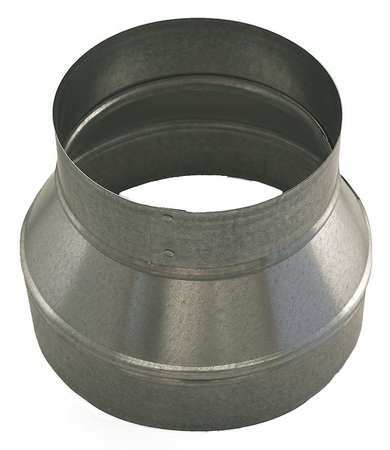 Greenseam Grr7p6pga26 Round Reducer, 7 In X 6 In Duct Dia, Galvanized Steel, 26