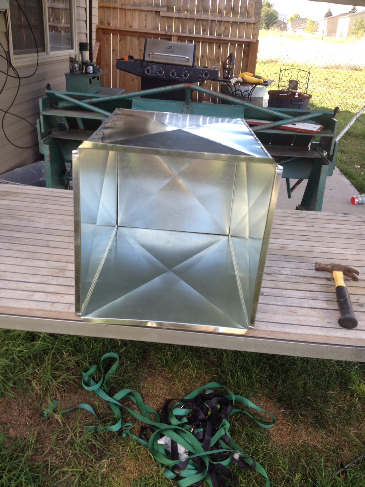 SUPPLY AIR DUCT PLENUM 20 X 16.5 X 36 LONG GALVANIZED STEEL 26 GAUGE