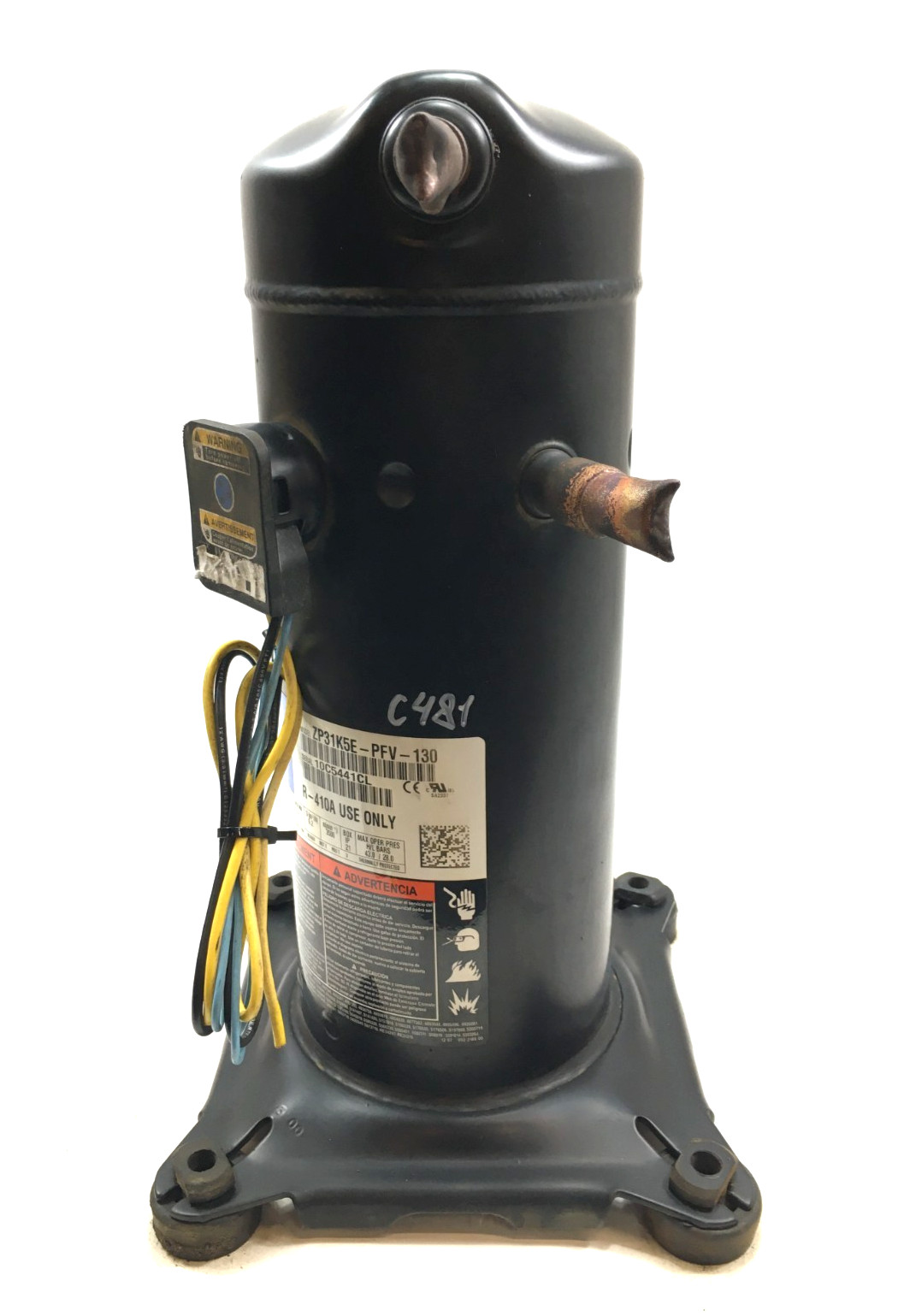 Copeland 2.5 Ton Scroll Compressor ZP31K5E-PFV-130 R410A 208/230V 1 PH used C481