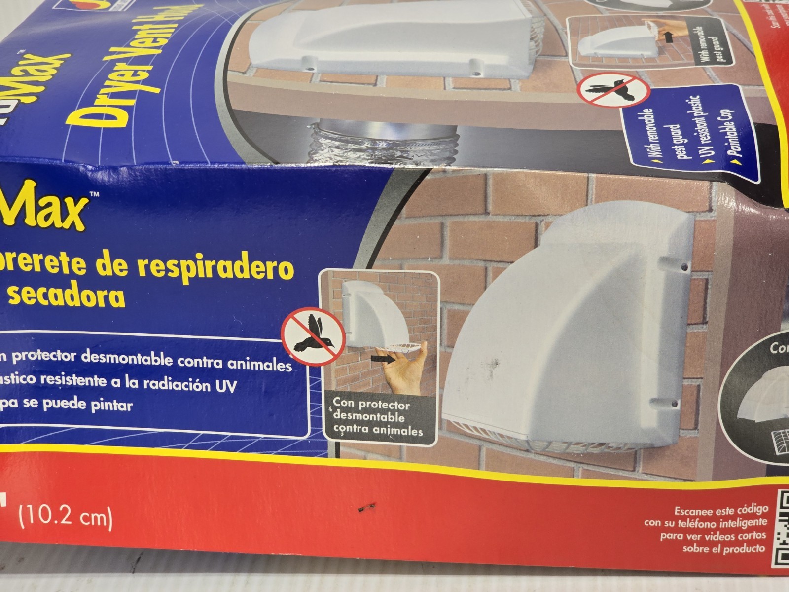 Dundas Jafine ProMax 4 In. White Plastic Dryer Vent Hood BPMH4WZW w/ Pest Guard