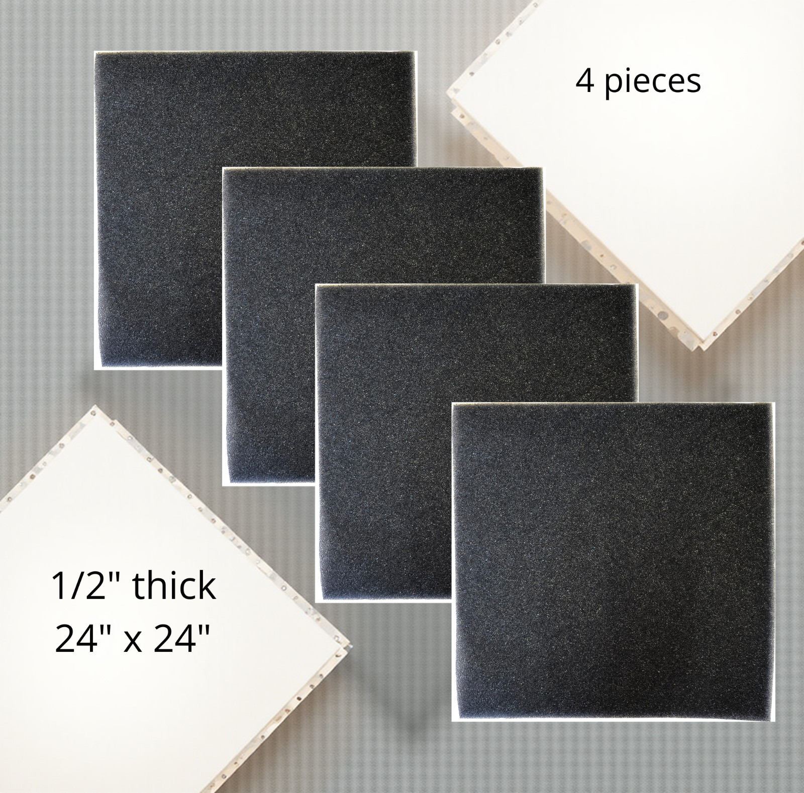 Foam Filter Media 1/2″ thick 24″ x 24″ pcs 30PPI Open Cell 4 pcs