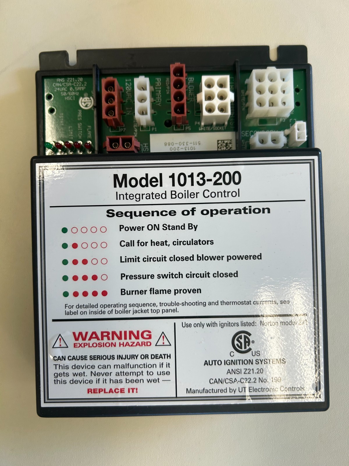 Weil-McLain Integrated Boiler Control Unit UT Module 1013-200, 382-200-448 NEW