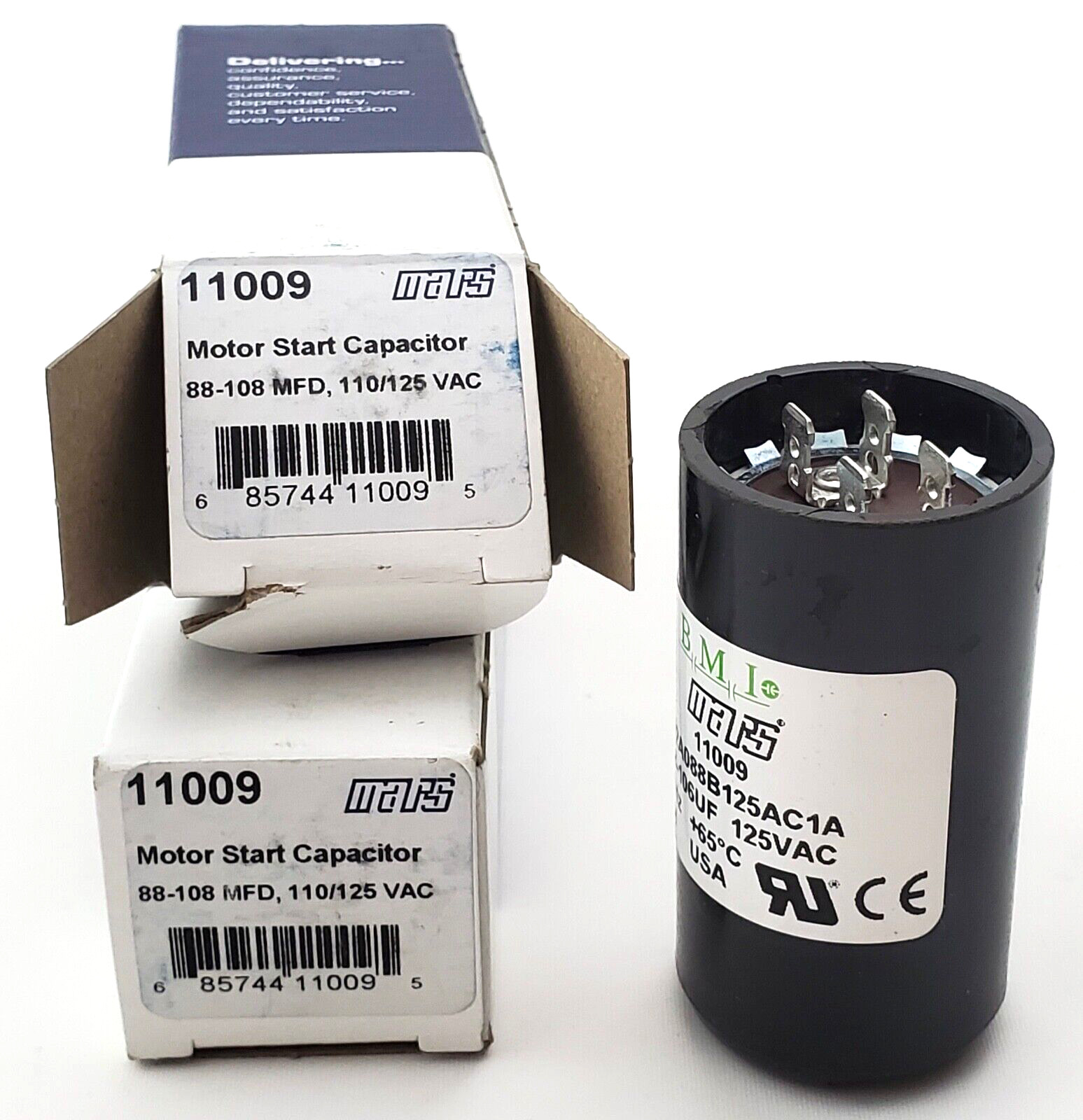 Lot of 2 Mars 11009 Motor Start Capacitors 88-108 MFD 110/125 VAC