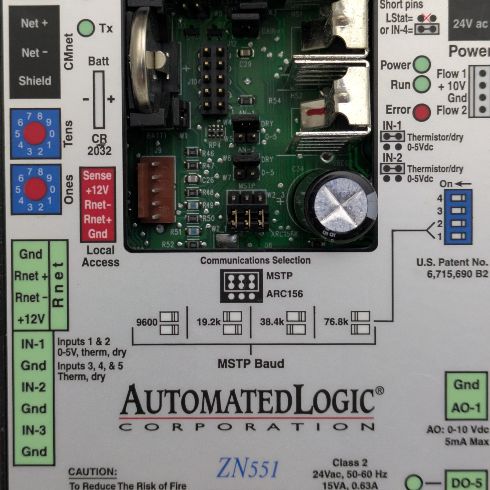 Automated Logic ZN551 Zone Controller BACnet MS/TP Discontinued ALC