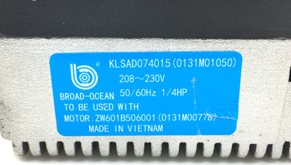 BROAD-OCEAN KLSAD074015 Motor Controller 0131M01050 230V 1/4HP used #X090