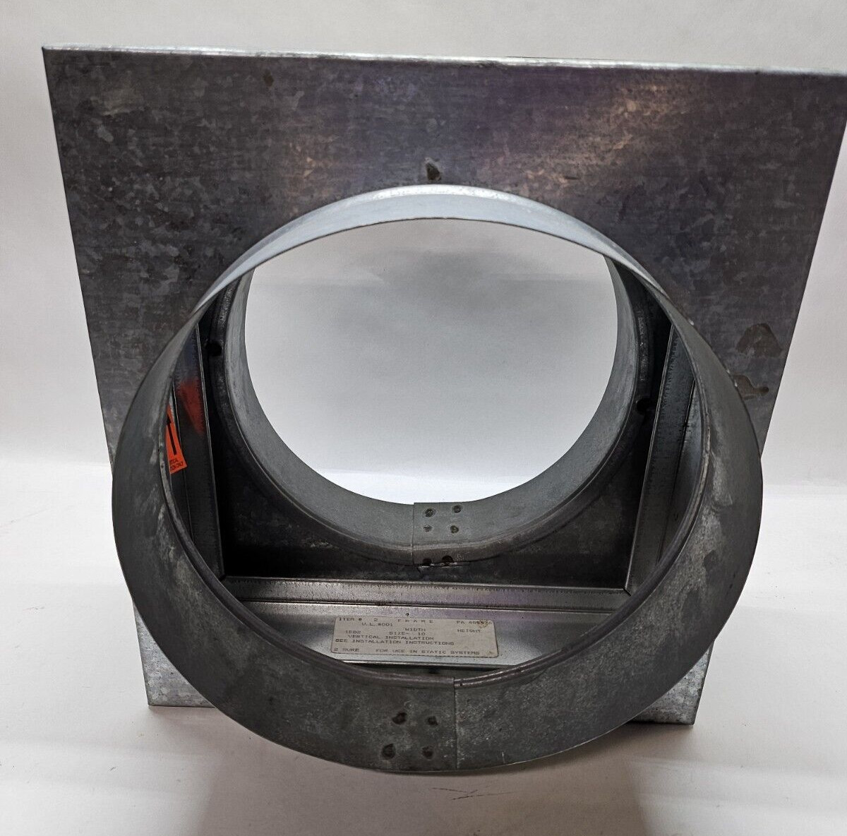 Ruskins Underwriters Laboratories 0000036838 PA Vertical Fire Damper